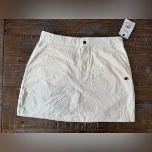 NWT Champion Cream Athletic Skirt with Embroidered Logo Sporty Spring Summer